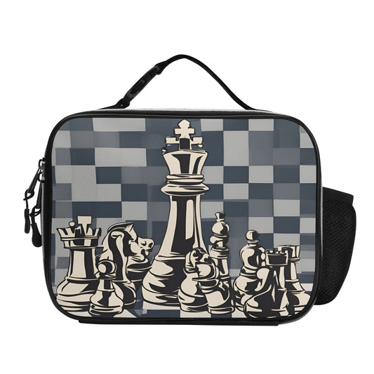 Chess Leather Lunch Bag